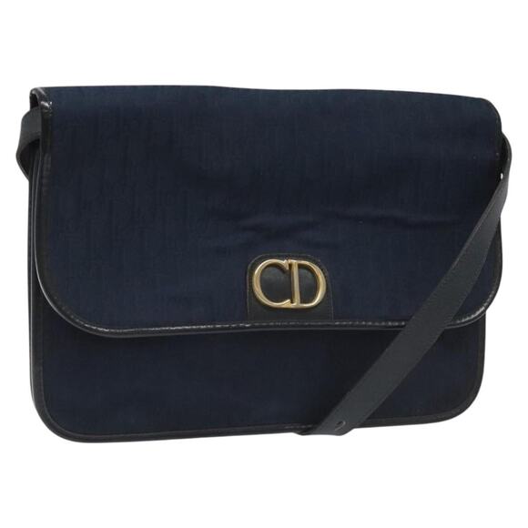 DIOR Trotter Canvas Shoulder Bag Navy - Picture 1 of 16
